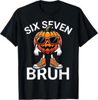67 Halloween Funny Six Seven Meme Brainrot Pumpkin  unisex T-Shirt Mens Womens Tees Top 4XL