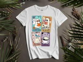 Teacher Tarot Halloween Vintage Groovy Boo Hoodie Tshirt Men Women Unisex AD919 S