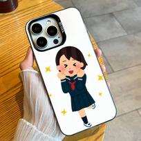 Cute I-IrasutoyaS Grils Phone Case For iPhone 16 17 15 14 12 13 Pro Max Black Candy Matte Shockproof Cover iPhone17