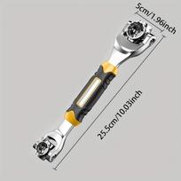 360° Rotating Universal Ratchet Spline Bolts Sleeve Rotation Socket  Automotive Use geltona