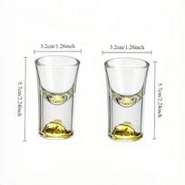 10ml High-end Blue Mountain Baijiu Glass Cup Set Crystal Glass Exquisite Small Home Drinking Cups Shot Glass Party Wine Glass 2pcs