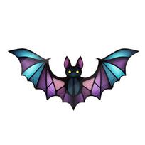 Premium-Halloween Bat Stained Glass Suncatcher Window Hanging Acrylic Wall Art Suncatcher Decoration Ghostss Festival Colorful