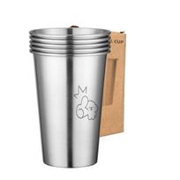 5 Pack Pint Cup 500ml Stainless Steel Beer Cup Tumbler Metal Cup Stackable Cup Metal Drinking Glasses for Travel Outdoor Camping 500ml