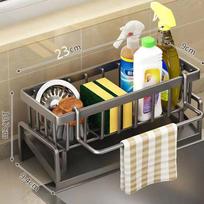 Kitchen Sink Drying Rack Kitchen Dish Rack Drainboard Set Large Rust-Proof Dish Drainer with Utensil Holder Sink Storage Shelf