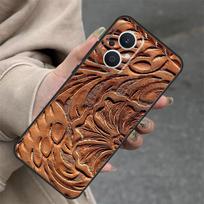 Brown Tooled Leather Pattern Case For OPPO Reno 14F 13F 12F 11F 10 12 13 14 Pro 7 8 Lite OPPO Find X5 X6 X8 X9 Pro Cover OPPO Reno8 5G