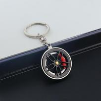 Tire Hub Keychain Mini Fidget Roller Spinner EDC Metal Relieve Stress Reducing Toys Spinning Top Tip Gyroscope Antistresse Kids raudona