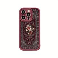 Red carpet Lily Persian pattern phone case suitable for iPhone 17 16 15 14 13 12 11 Pro/Max/Plus anti drop and shockproof iPhone 11PROMAX