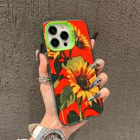 Retro Sunflower Design Phone Case Suitable for iPhone 17 16 15 14 13 12 11 Pro/Max/Plus Anti Shock and Anti Drop Back Cover iPhone 11Pro
