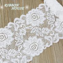 (3 Meter) 15cm White Elastic Lace Fabric French Hollow Underwear Stretch Laces Trim DIY Hollow Underwear balta