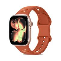 Silicone Sport Strap For Apple Watch Band 46mm 45mm 44mm 40mm 49mm 41 42 breathable bracelet correa Series 11 10 7 8 9 Ultra SE 38 40 41 S11-42mm ruda
