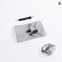 Travel Neck Pillow With Fillable Clothing Storage Bag U-Shaped Pillowcase Crystal Fleece Neck Pillow Cover For Airplane Travel A pilka spalva