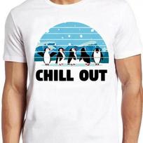 Penguin Chill Out Cute Funny Animal Meme Cult Movie Music Gift Tee T Shirt M713 S įvairiaspalvis