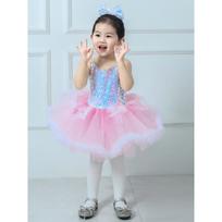 Children's Fashionable Colorful Lace Tutu Princess Dress Kindergarten Dance Performance Costume for Girls 100 rožinė