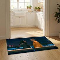 J-Jodie Comer Floor Mat Flannel Door Mat Non-Slip Bedroom Living Room Home Decor 40x60cm