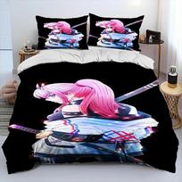 Zero Two DARLING In The FRANXX Anime Comforter Bedding Set,Duvet Cover Bed Set Quilt Cover Pillowcase,Queen Size Bedding Set Kid 135x200cm