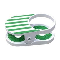 Clip-On Drink Holder for Chair, Portable Cup Holder for Beach Chair Patio Table, Striped Outdoor Clamp on Beverage Caddy for Pool Cruise A