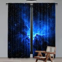 2 vnt. Galaktikos Žvaigždžių Užuolaida Žvaigždėtas Naktinis Dangus Kosmosas Galaktika Visata Nebulosa Kosmoso Langų Užuolaidos Kambario Dekoras 53cmX116cmX2pcs