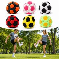 6 minkštų audinių futbolo stiliaus kamuoliukų rinkinys pradedantiesiems ir laisvalaikio žaidimams Freestyle Footbag rinkinys naudojimui patalpose ir lauke One Size black
