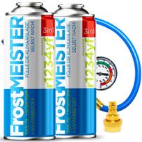 Frostmeister 3W1 400Ml - 2X Puszka R1234Yf + Wąż Z Manometrem + Adapter Zestaw Do Samodzielnego Serwisowania Klimatyzacji
