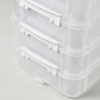 4 sluoksnių sukraunamos permatomos plastikinės laikymo dėžutės dangteliai, su skyreliais stalčių laikymo dėžutės šviesiai žalios spalvos