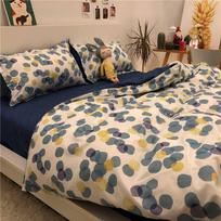 Nordic Feng Shui Washed Cotton Four-piece Bedding Sheet Simple Trendy Household Bedding Queen