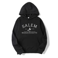 Salem Masačiusetso Helovino Hoodie Salem Raganos Sweatshirt Moteriškas Ilgomis Rankovėmis Puloveris Raganų Hoodies Helovino Dovana S juoda