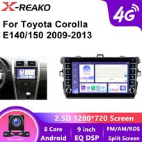 Carplay Android 13 For Toyota Corolla E140 E150 2006 - 2013 Car Radio Multimedia Stereo GPS 4G 8Core No 2din WIFI Autoradio 8 core 2GB+32GB