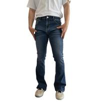 Vyriški džinsiniai varpelio apačios pleištai platėjančios kelnės 60-ųjų 70-ųjų Bootcut kelnės Džinsai Tamprūs atsitiktinis senovinis hipis 30 tamsiai mėlyna spalva