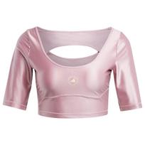 Adidas X Stella McCartney Crop Top Solid Color Logo Slim Fit Women Tops Pink IN3652 XS