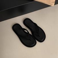 Fashion New Women's Summer Beach Flip Flops Slip-On Fashion Casual Vacation Slippers Clogs Ladies Luxury Slides Low Platform Footwear 35 juoda
