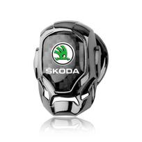 Automobilio vieno mygtuko paleidimo mygtukų apsauginis dangtelis Emblemos apdaila Skoda Octavia Fabia A7 Kamiq Kapoq Kodiaq Rapid SCALA Superb Yeti modeliams juoda