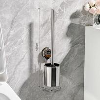 Stainless Steel Toilet Brush Suction Cup Wall-Mounted Bathroom-Specific Tool for No Dead Angle Toilet Cleaning