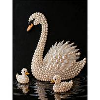 Crystal Pearl Painting 5D DIY Frame Decoration Painting Swan Baby Home Wall Decoration Transparent Pearl Gemstone Painting Picture Art Crafts 35x45cm