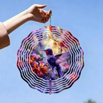 10 stilių 3D dinamiškai besisukantis vėjo varpelis, metalinis 10 cm, vaivorykštės tunelio stiliaus vėjo suktukas, pakabinamas ornamentas ant verandos, sodo terasos