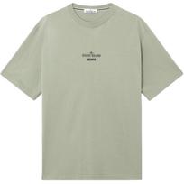 Stone Island Logotipo Raidės Apvalus Kaklas Trumpomis Rankovėmis Marškinėliai Vyriški Viršutiniai Drabužiai Žalia K1S152100037S0091-V0055 S