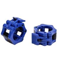 Pair of Fitness Barbell Collar Clamps Secure Locking Weightlifting Bar Clamps for Standard Olympic Bars Durable Construction One Size mėlyna