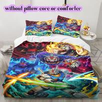 Gundam Anime Theme Duvet Cover Set,3pcs Printed Cartoon Bedding,Creative Bedroom Decor Comforter Cover for Teens_LIAN 135x200cm