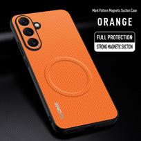 For Samsung Galaxy A36 5G Case Luxury Car Magnetic Holder Phone Case For Samsung A36 Silicone Shockproof Protective Back Cover For Samsung A36 5G oranžinė