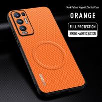 For OPPO Reno 5 Pro Plus Case Luxury Car Magnetic Holder Phone Case For OPPO Reno 5 Pro+ 5G TPU Silicone Shockproof Back Cover Reno 5 Pro Plus oranžinė