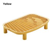 Plastic Pet Cat Litter Mat Anti-carrying Heightened Cat Litter Trapping Mat Multi-color Double-layer Cat Litter Pad Pet Falling geltona