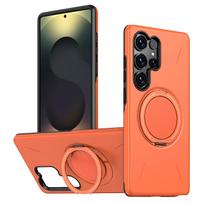 360° Folding Stand Magnetic Magsafe Case For Samsung Galaxy S25 FE S24 S23 S26 Ultra Plus A56 A36 A26 A17 A07 A55 A35 A25 A15 For Galaxy S26&Case & Holder oranžinė