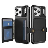 For iPhone 17/Air/16/15/14 Pro Max Case with Card Holder, Compatible with Magnetic Car Mount, Heavy Duty Shockproof Wallet Cover iPhone 14 rožinio aukso spalvos