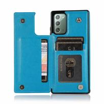 Suitable for Samsung Galaxy Note 8 9 10 Plus Note 20 Ultra Case with Card Holder, Flower Magnetic Buttons Protective Wallet Case For Galaxy Note 9 mėlyna
