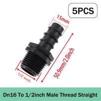 Garden Barb Irrigation Hose Connector DN16 to 3/4 or 1/2 Inch Fitting Connector for Irrigation Tube Garden Watering System