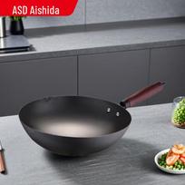 ASD 34cm Non-Coated Fine Iron Flat Bottom Wok
