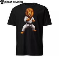 Unisex T-Shirt Mens Womens Tees Top Lion Karate Fighter Graphic | S-3XL | Multiple Colors Taekwondo M