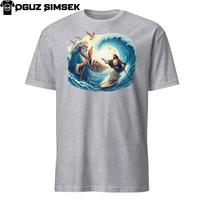 Moses Parts Sea for Jesus Surfing T-Shirt Mens Womens Tees Top Unisex Short Sleeve Fun Tee M