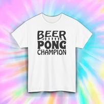 Beer Pong Champion Funny College Party Drinking Game T-Shirt Mens Womens Tees Top S-5XL XL