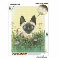 Cute Cat and Bee 5D Diamond Painting Full Round Drill Mosaic Diamond Embroidery Belief In Heart Cross Stitch Kits Home Decor Home Decor Round 30x40cm