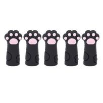 5pcs Cat Paw Shape Cuticle Scissors Cover Protector INS Style Silicone Cuticle Silicone Cover Elastic Scissors Sheath Nail Care juoda